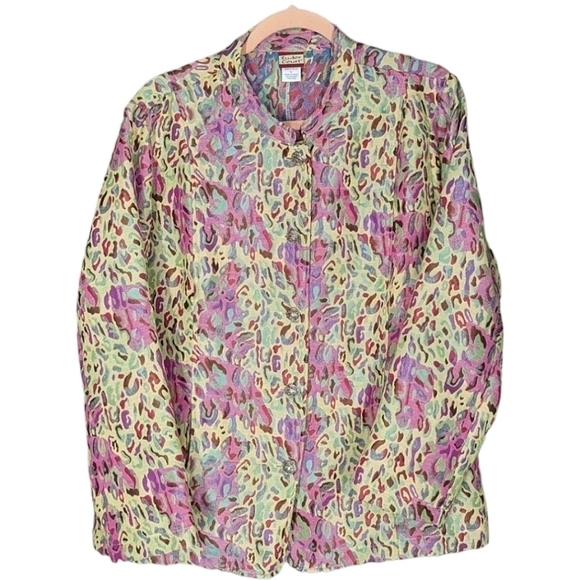 L - Tudor Court | Colourful Cheetah Print Jacket with Silver Cage Buttons - Picture 1 of 9
